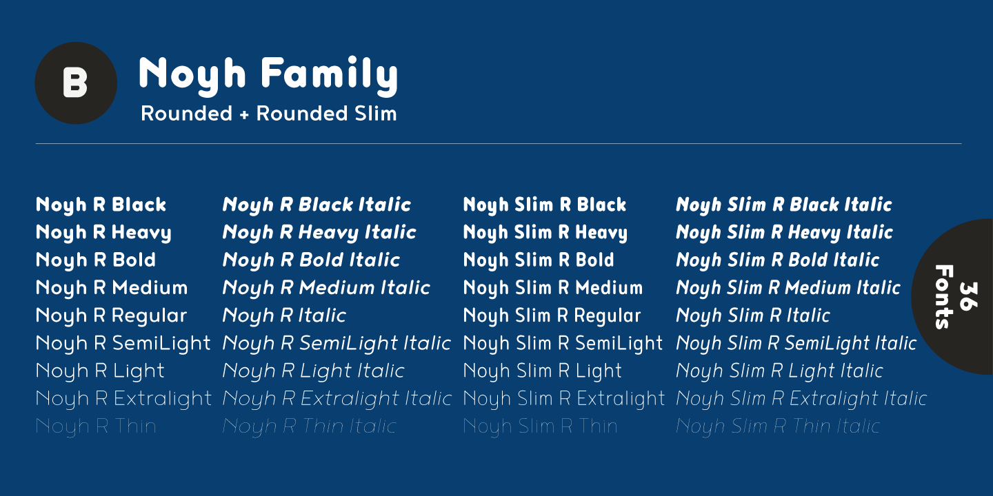 Noyh R Thin Font preview